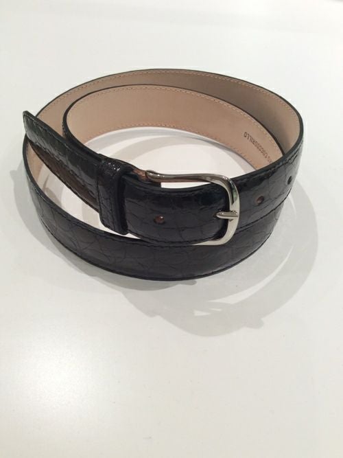 ギラロッシュGuyLaroche クロコダイルレザーベルト　茶色系 フランス製 Crocodile（クロコダイル） ベルト メンズ 牛革 30mm幅 日本製 革