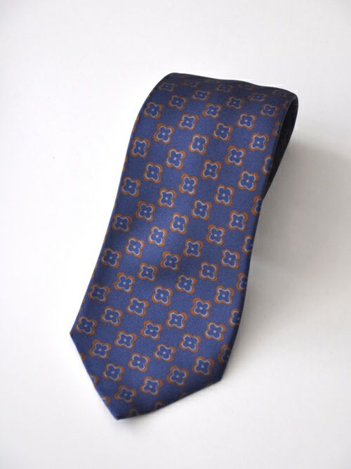 Artigianaleアルティジャナーレ 小花柄ネクタイ NAVY | ITAL STYLE WEAR