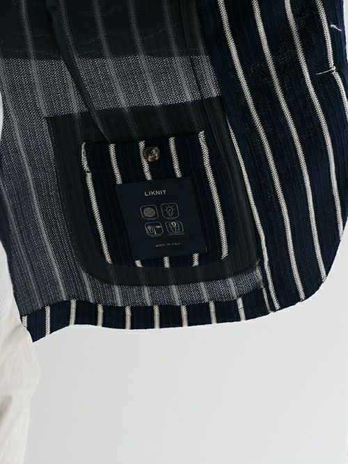 LARDINI ブラックストライプ シャツジャケットS OUTLET】 在庫一掃 50%OFF【SALE】LARDINI ラルディーニ ストライプ