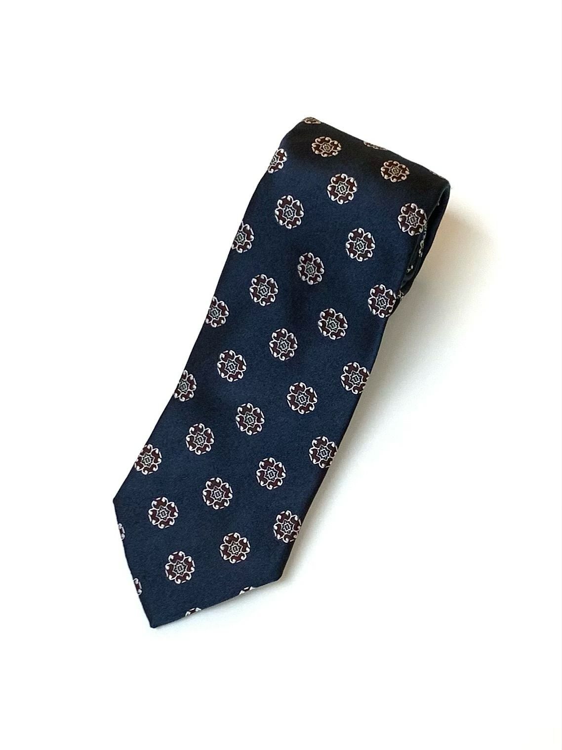 STEFANO BIGIステファノビジ 小花柄ネクタイ NAVY | ITAL STYLE WEAR