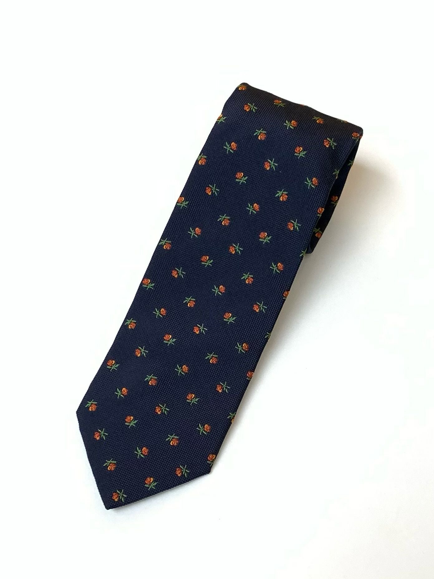 STEFANO BIGIステファノビジ 小花柄ネクタイ NAVY | ITAL STYLE WEAR
