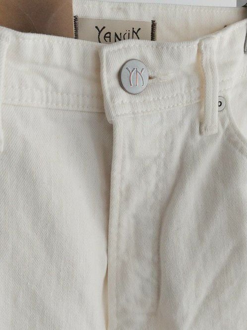 YANUKヤヌーク パンツ LEAボーイスストレート WHS(WHITE)57131238
