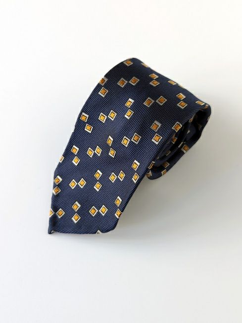 【美品】　Stefano Cau ネクタイ 小紋柄 ネイビー STEFANO CAUステファノカウ ネクタイ NAVY | ITAL STYLE WEAR