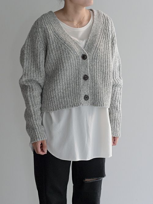 TICCAティッカ ラメ糸Vニットカーディガン【全2色】 | ITAL STYLE WEAR