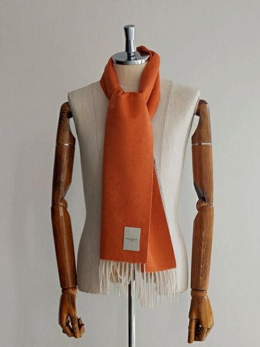 【美品】【ほぼ新品】PIACENZA カシミヤシルク マフラー オレンジ/グレー PIACENZA ピアツェンツァ マフラー カシミヤシルク 【全3色】 | ITAL