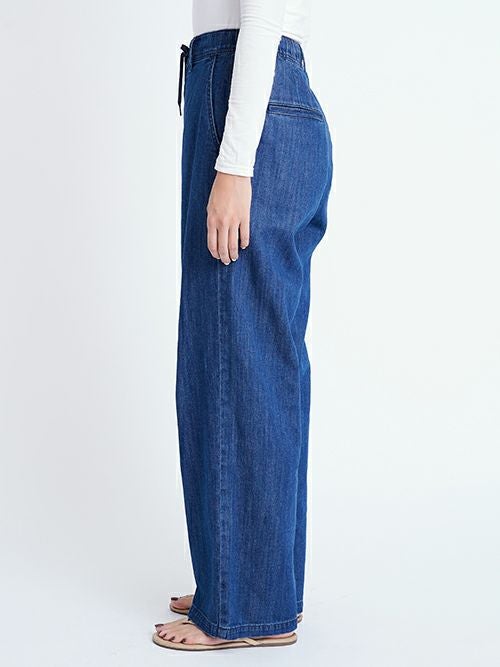 YANUKヤヌーク パンツ Relaxワイドストレート LILITH /IND(NAVY