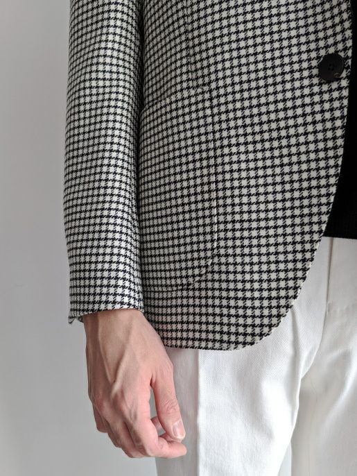LARDINI ウール混 チェック柄3Bジャケット サイズ52 イタリア製 LARDINI ラルディーニ 3Bウールジャケット BLACK.C | ITAL STYLE WEAR