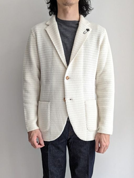 LARDINI ラルディーニ カシミヤニットジャケット WHITE | ITAL STYLE WEAR
