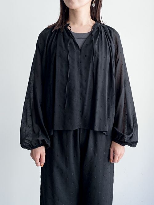 TICCAティッカ ドットキーネックブラウス BLACK | ITAL STYLE WEAR