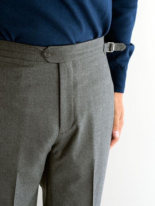 GERMANO ジェルマーノ ウール サイドアジャスターパンツ GRAY | ITAL