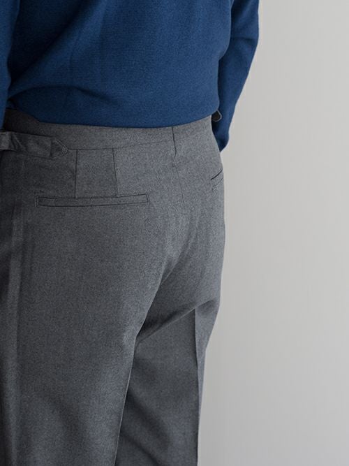GERMANO ジェルマーノ ウール サイドアジャスターパンツ GRAY | ITAL GERMANO ジェルマーノ ウール サイドアジャスターパンツ GRAY | ITAL
