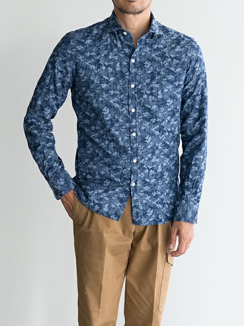 Giannetto ジャンネット デニムシャツ vinci fit BLUE | ITAL STYLE WEAR