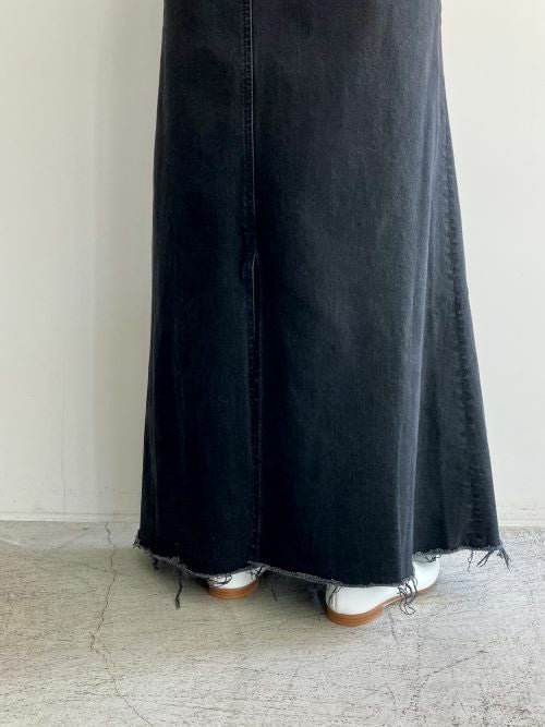 YANUKヤヌーク マキシAラインスカート OBK(BLACK) | ITAL STYLE WEAR