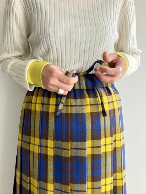 O'NEIL OF DUBLINオニール オブ ダブリン プリーツスカート YELLOW.C