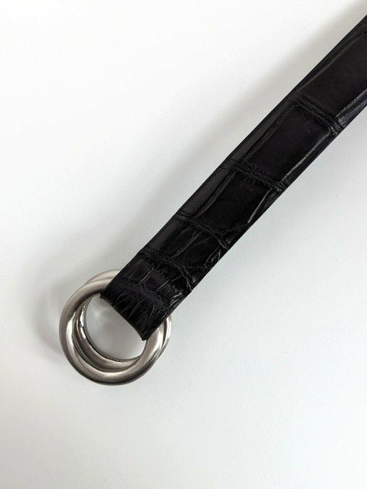 THE SOLEザ ソール クロコダイル ダブルリングベルト BLACK | ITAL
