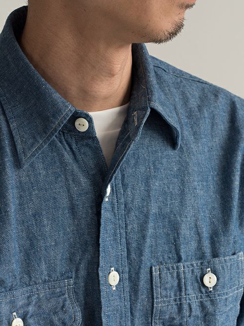 KENNETH FIELD ケネスフィールド ワークシャツ AUTHENTIC Ⅱ BLUE
