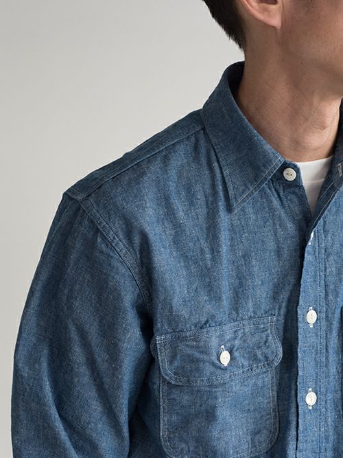 KENNETH FIELD ケネスフィールド ワークシャツ AUTHENTIC Ⅱ BLUE