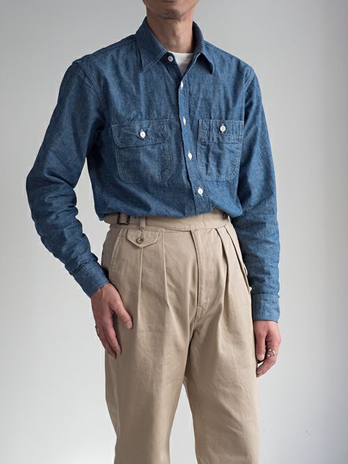 KENNETH FIELD ケネスフィールド ワークシャツ AUTHENTIC Ⅱ BLUE