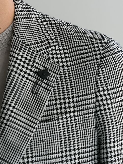 LARDINI ラルディーニ グレンチェック柄2Bジャケット BLACK.C | ITAL