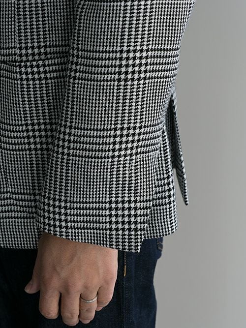 LARDINI グレンチェック easy ジャケット 44 LARDINI ラルディーニ EASY WEAR グレンチェック ストレッチウール
