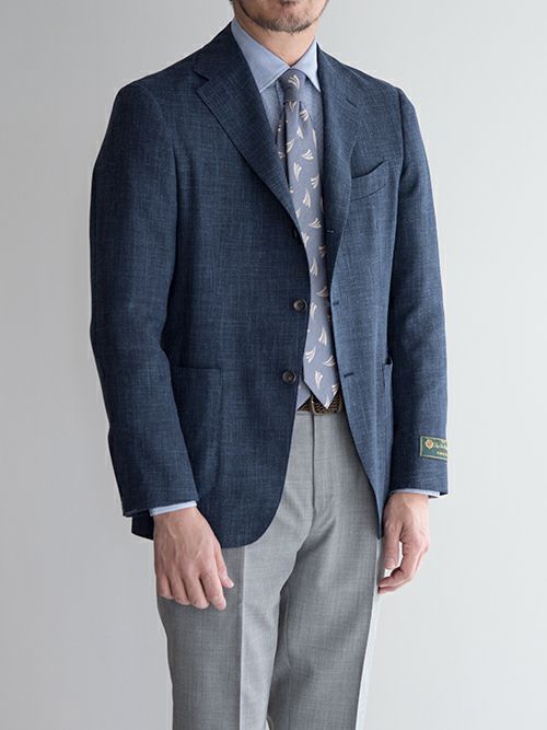 【専用ステーキLOVE様】ラルディーニ　ネイビー ヘリンボーン ジャケット LARDINI ラルディーニ ジャケット NAVY | ITAL STYLE WEAR