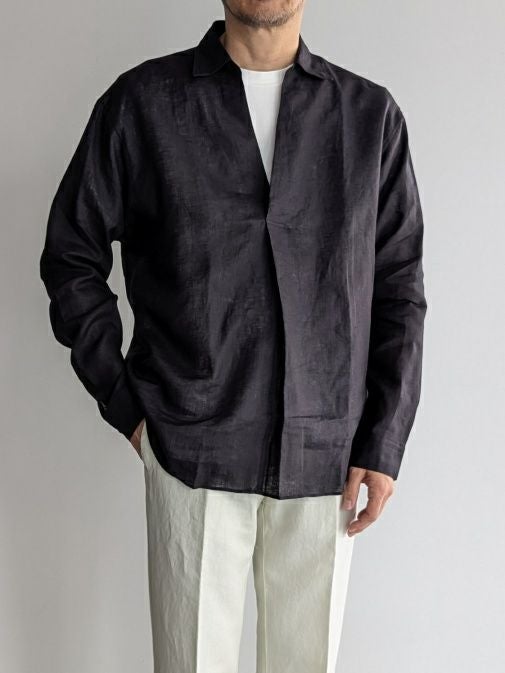 COLONY CLOTHING メンズ　リネンシャツ Lサイズ COLONY CLOTHINGコロニークロージング スキッパーリネンシャツ 【全3色