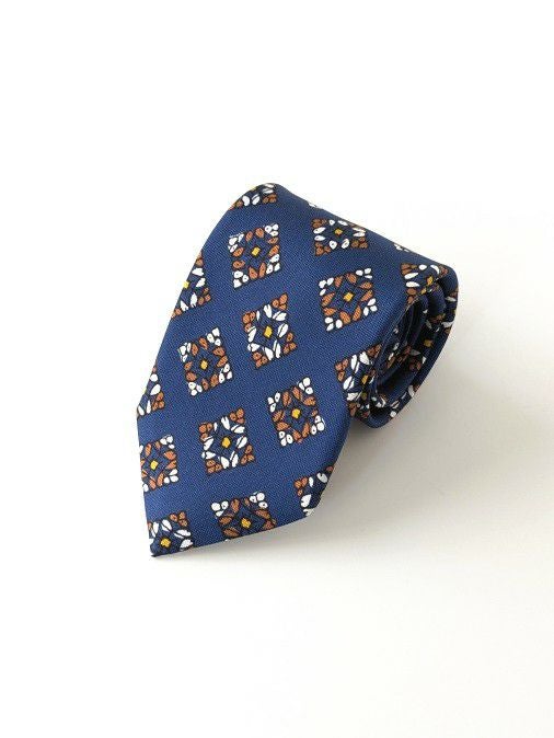 【美品】　Stefano Cau ネクタイ 小紋柄 ネイビー STEFANO CAU ステファノカウ シルクネクタイ 小紋柄 NAVY | ITAL STYLE