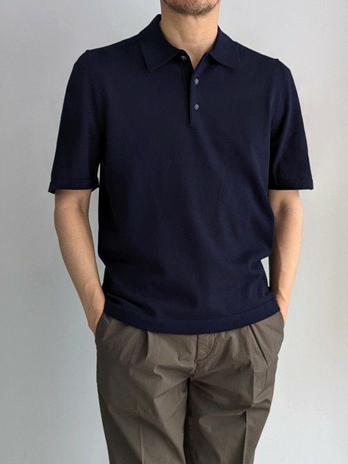 BAFY ニットポロシャツ 2枚セット48 黒 紺　ブラック　ネイビー　コットン BAFY バフィー コットンニットポロ 【全6色】 | ITAL STYLE WEAR