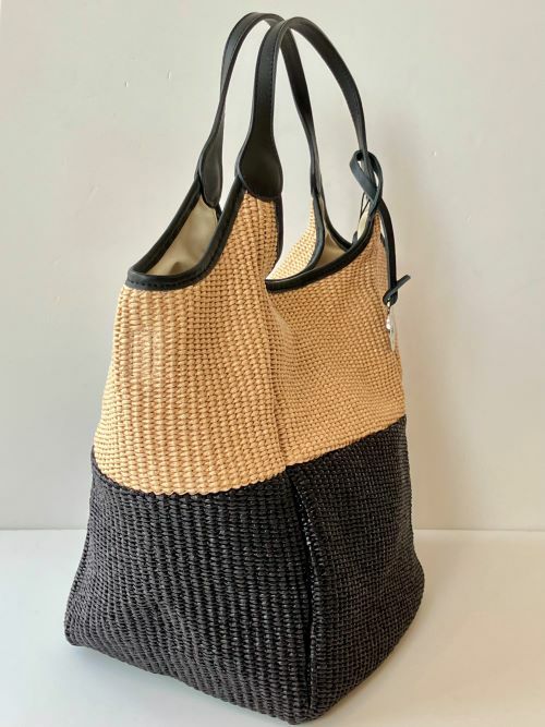 MARCO MASIマルコマージ ツートンカゴバッグ BEIGE/BLACK | ITAL STYLE