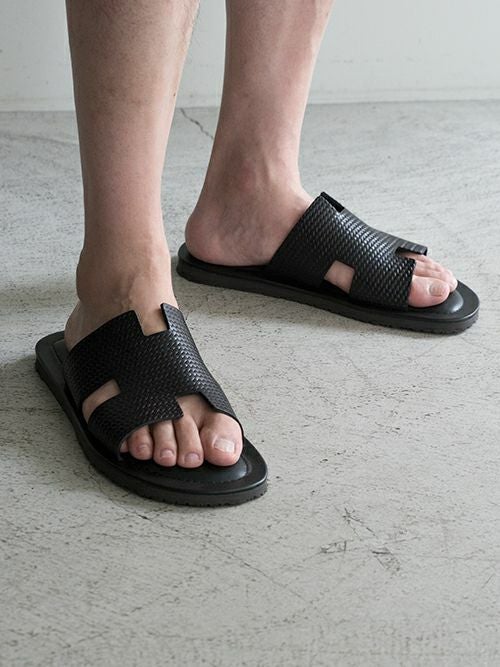 The Sandals Factoryサンダルファクトリー レザーサンダル BLACK