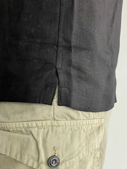 Giannetto ジャンネット リネンオープンカラーシャツ BLACK | ITAL