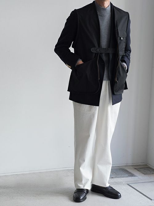 KENNETH FIELD ケネスフィールド GURKA Ⅲ TROUSER HERRINGBORN WHITE