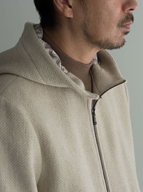 Drumohr イタリア製 ダブルジップ コットン ニットジャケット ブルゾン Drumohrドルモア ニットブルゾン BEIGE | ITAL STYLE WEAR
