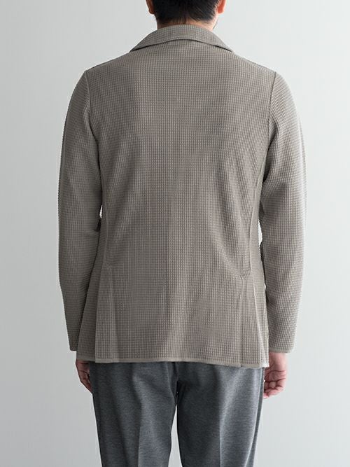 LARDINI グレー 2つボタン　ニットジャケット LARDINI ラルディーニ ワッフル編みニットジャケット 【全2色】 | ITAL