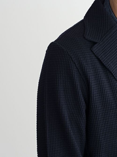 【26年1月購入】LARDINI ワッフル ニットジャケット 黒　S（M相当） LARDINI ラルディーニ ワッフル編みニットジャケット 【全2色】 | ITAL