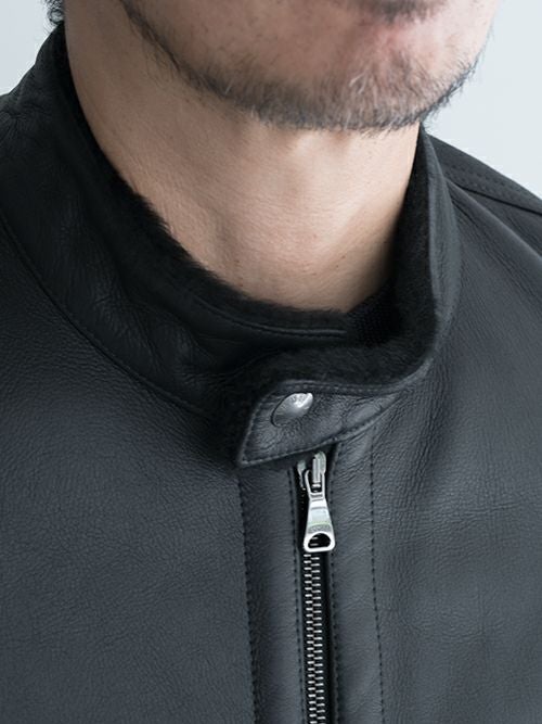 EMMETIエンメティ ムートンシングルライダース JURI MOUTON BLACK