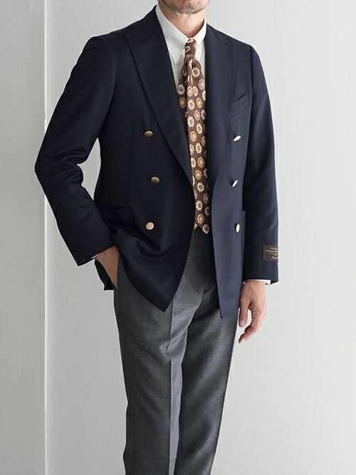 LARDINI ラルディーニ ダブルブレスト ニットジャケット NAVY | ITAL