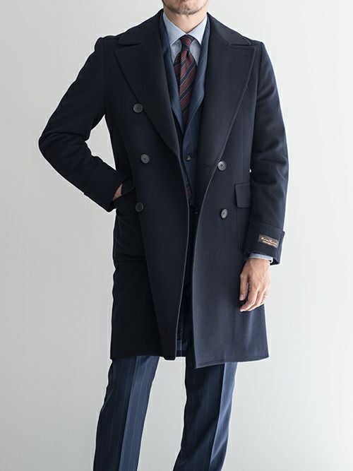 LARDINIネイビー ステンカラーコート LARDINI ラルディーニ チェスターコート NAVY | ITAL STYLE WEAR