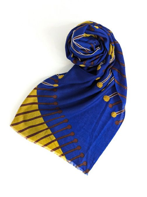 ALTEA アルテア アブストラクト柄ストール BLUE | ITAL STYLE WEAR