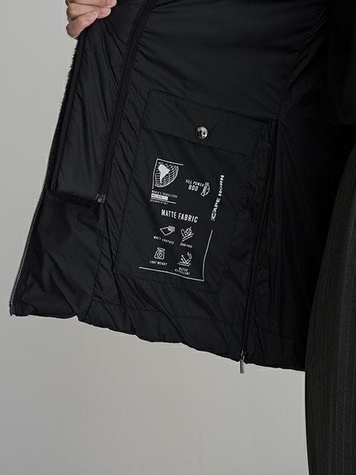新品タグ付　CAPEHORN ALVAREZ ブラックダウンジャケット　42 ケープホーン CAPE HORN CAPE HORN ダウンジャケット ALVAREZ MATT