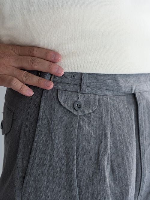 KENNETH FIELD ケネスフィールド GURKA Ⅲ TROUSER HERRINGBORN GRAY