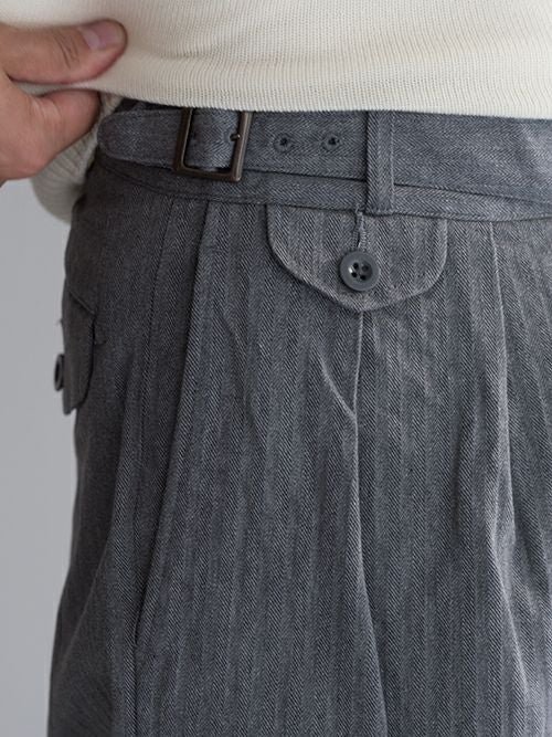 KENNETH FIELD ケネスフィールド GURKA Ⅲ TROUSER HERRINGBORN GRAY