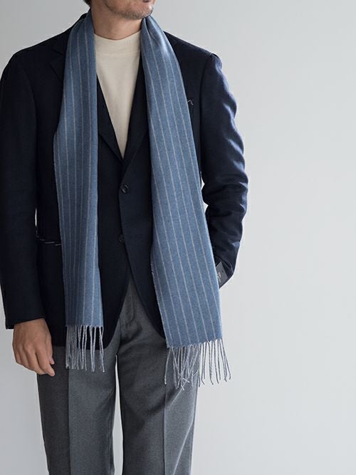 PIACENZA ピアツェンツァ マフラー カシミヤシルク BLUE.S | ITAL