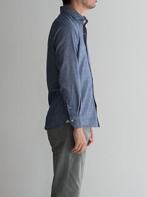 Giannetto ジャンネット フランネルシャツ vinci fit BLUE | ITAL