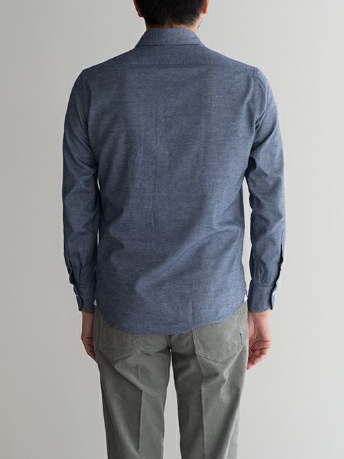 Giannetto ジャンネット フランネルシャツ vinci fit BLUE | ITAL