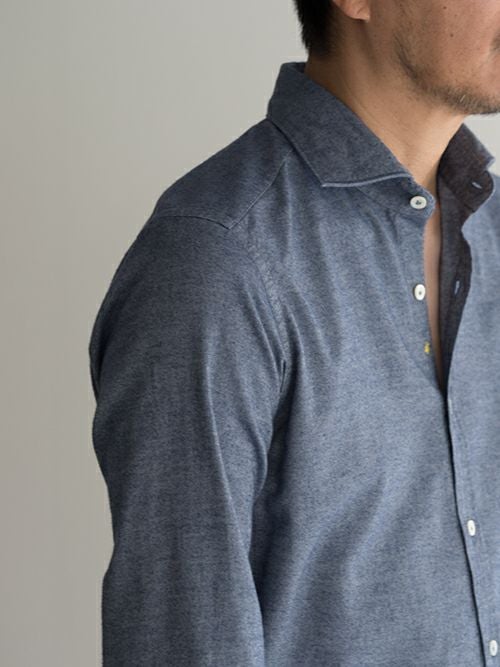 Giannetto ジャンネット フランネルシャツ vinci fit BLUE | ITAL