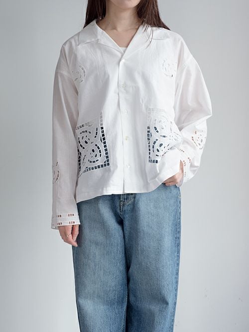 LE MELANGE ル メランジュ 刺繍シャツ OFFWHITE | ITAL STYLE WEAR