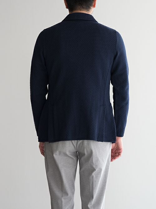 LARDINI ラルディーニ ダブルブレスト ニットジャケット NAVY | ITAL