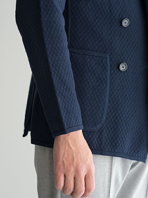 LARDINI ラルディーニ ダブルブレスト ニットジャケット NAVY | ITAL LARDINI ラルディーニ ダブルブレスト ニットジャケット NAVY | ITAL