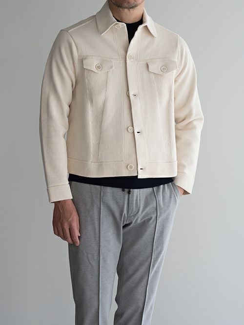LARDINI ラルディーニ ミラノリブジャケット OFFWHITE | ITAL STYLE WEAR